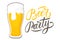 Beer Party handwritten inscription with glass of beer. Perfect for promotion, advertising, invitation and party poster.
