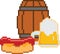 Beer. Pixel-art or 8-bit style