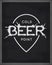 Beer point lettering poster. Pub emblem on chalkboard background. Vector vintage illustration.