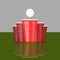 Beer Pong Tournament. Red Cups and White Tennis Ball. Fun Game for Party. Traditional Drinking Time.