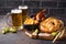 Beer, pretzels and Bavarian food