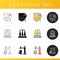 Beer production icons set