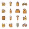 Beer related vector icons.