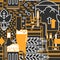 Beer. Seamless pattern in a modern linear style.