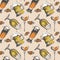 Beer Seamless Pattern Oktoberfest Festival Holiday Decoration Banner