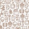 Beer seamless pattern with thin line icons