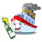 With beer ship contener a in shape cartoon