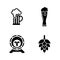 Beer. Simple Related Vector Icons