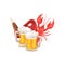 Beer and Snacks Vector Illustration on White