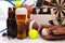 Beer and Sports Equipment