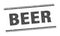 beer stamp. beer square grunge sign.