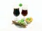 Beer stout and red beer in glasses with green clover with a deli