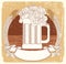 Beer symbol.Vector vintage graphic Illustration