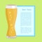 Beer Taste Poster on Green Vector Illustration