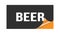 BEER text written on black orange sticker