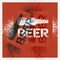 Beer typographic stencil spray grunge style poster design. Retro vector illustration.