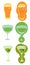 Beer vermouth martini glass on white background. Cartoon sketch graphic design. Flat style. Conditional colored hand drawn image.