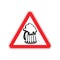 Beer Warning sign red. Alcohol Hazard attention symbol. Danger r