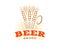 Beer wheat logo - vector illustration, ear emblem on white background