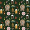 Beer whiskey pub drink eat snack pattern seamless texture