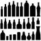 Beer, wine, and liquor bottles in vector