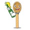 With beer wooden spoon mascot cartoon