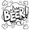 Beer word comic book coloring vector illustration