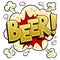 Beer word comic book pop art vector illustration