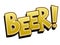 Beer word comic book pop art vector illustration