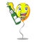 With beer Yellow balloon isolated on for mascot