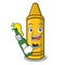 With beer yellow crayon isolated in the mascot