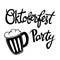 Beerfest poster with handwritten quote `Oktoberfest Party`