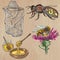 Bees, beekeeping and honey - hand drawn vector pack 1