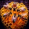 Bees Constructing Honeycomb with Intricate Precision