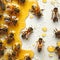 Bees enjoying honey feast