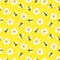 Bees And Flowers Illustration, Seamless Pattern, Editable, Vector EPS 10.