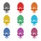 Bees and hives icon, Beehive color icons set