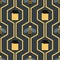 Bees and honey jars seamless pattern