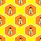 Bees seamless pattern design