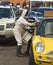 Bees swarm onto a car