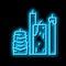 beeswax candles beekeeping neon glow icon illustration