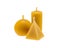 Beeswax candles isolated over white