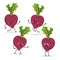 Beet. Cute vegetable character set