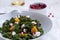 Beet, Goat Cheese and Pomegranate Salad with seeds