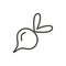Beet icon vector. Outline beetroot, line beet symbol.