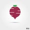 Beet root vegetable vector icon