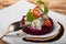 Beet salad with cottage cheese garlic herbs and chilli