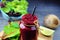 Beet smoothie with fresh herbs