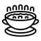 Beet soup bowl icon outline vector. Ukrainian borsch