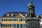Beethoven Statue and Old Post Office Building in Bonn, Germany